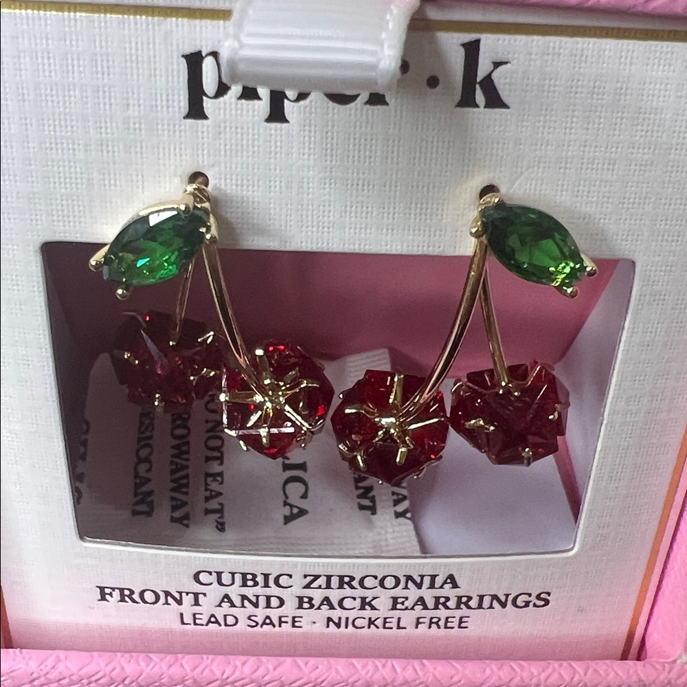 Piper K | Cherry 🍒 Dangle Earrings - Picture 5 of 7